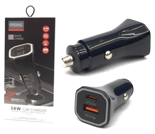 1xUSB & Type C Quick Charge 3.0 Car Charger